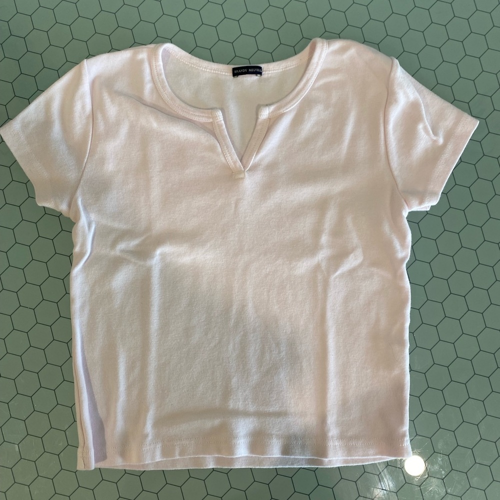 brandy melville light pink ashlyn baby tee